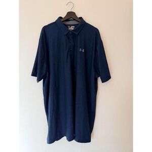 Under Armour Mens 3XL Polo Shirt Blue Loose Fit Golf Casual
